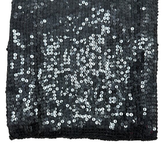 VINTAGE Women's LAURENCE KAZAR Silk Sequin Trouser Pant Black | Size L - Picture 4 of 10